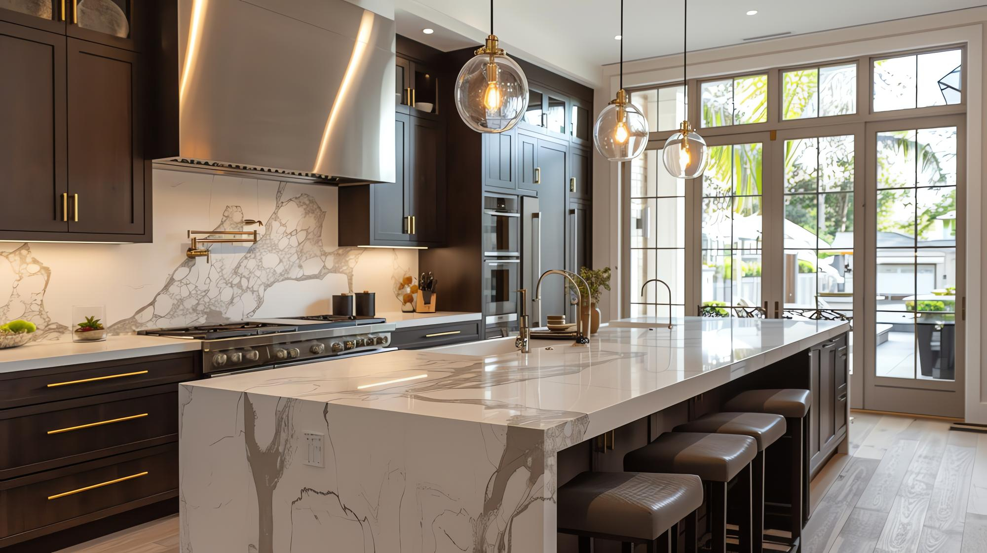Granite kitchen island countertop Houston TX by Olafab Cabinetry